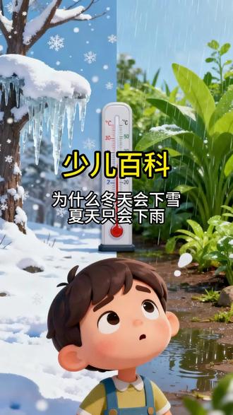 少儿百科知识,为什么冬天会下雪,夏天只会下雨呢?#少儿百科#儿童科普#科学启蒙#十万个为什么#每天一个科普小知识