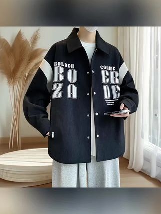 新款翻领修身型工装风男款衬衫式夹克ins秋季春季百搭 #衬衫男#夹克外套