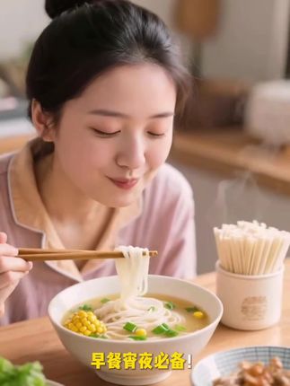 比方便面更好吃的香菇鸡汤米线,米线是我们平常吃的大米做的,好吃又好消化,开水冲泡很方便,#好吃又超便宜 #早餐宵夜必备