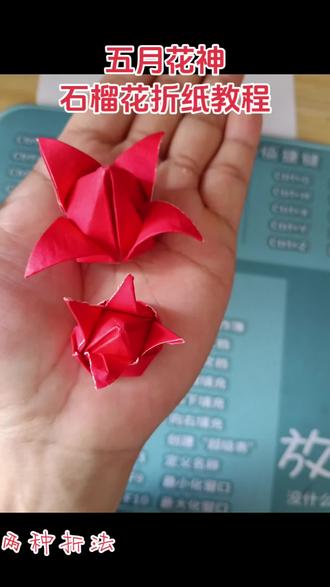 #简单易学的折纸教程 #石榴花#亲子手工折纸