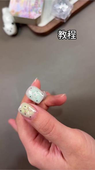 可盐可甜的五角星美甲 #星星美甲教程 #美甲步骤教学 #甜妹美甲灵感 #夏日清新美甲