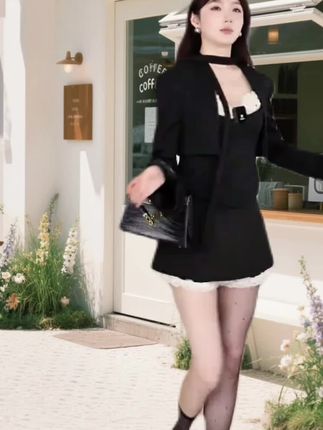 新款时尚纯欲风法式显瘦修身套装25185#休闲穿搭 #休闲舒适 #修身套装#高级感穿搭 #穿出你的时尚你的感觉