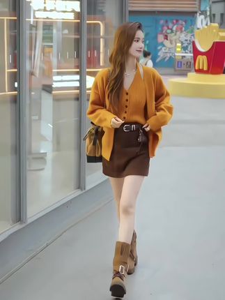 韩系慵懒针织开衫外套挂脖吊带背心套装秋冬高级感软糯毛衣两件套女#减龄显瘦穿搭 #高级感穿搭 #春秋穿搭 #针织衫 #套装
