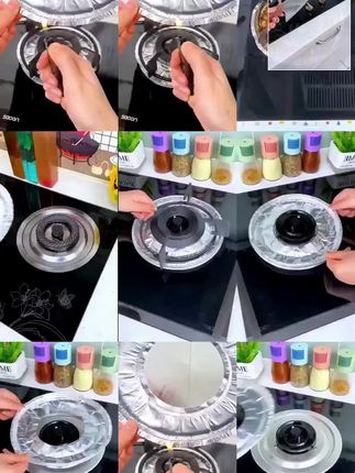 燃气灶油污防油垫煤气灶防油贴纸灶台油污保护垫圈铝箔炉灶垫圆形#好物推荐🔥 #厨房好物 #厨房必备