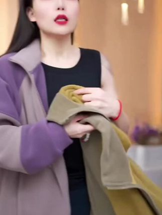 2025秋冬季新款加绒加厚保暖防风时尚百搭立领外套#保暖舒适