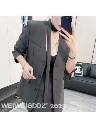 【尚拉娜】V领西装长袖2025秋季女装新款时尚显瘦休闲百搭西服#黑色高级感穿搭 #高级感穿搭 #潮流时尚穿搭 #西服穿搭 #套装穿搭