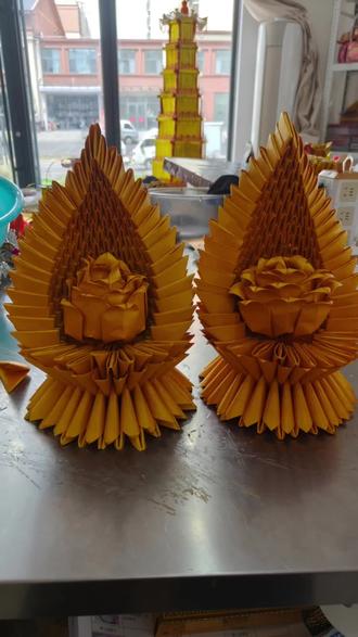 背靠金山有靠山,前路坦荡聚财缘#手工折纸#折纸教练#富品#祭祀