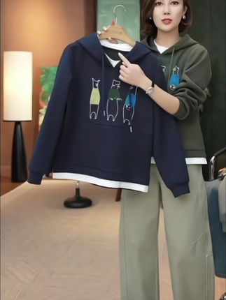 #品质女装#百搭小众#休闲设计长袖卫衣#简约大气#时尚穿搭