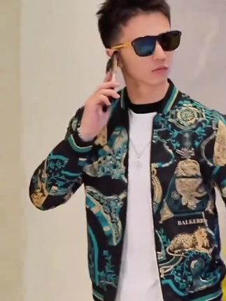 度尚-欧版男士轻奢高品质定位花棒球领时尚潮流秋装男款夹克外套 #度尚-欧版男士轻奢高品质定位花棒球领时尚潮流秋装男款夹克外套