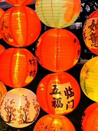 中秋装饰品灯笼 挂饰防水发光布艺灯笼商场门店民宿 场景氛围布置#好物推荐🔥 #氛围感 #灯笼 #中秋 #灯会