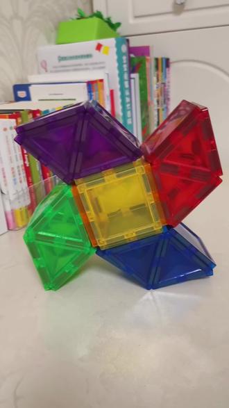 磁力片的100种玩法,今天是(30)大风车#磁力片 #益智玩具 #磁力片拼图大全教程 #磁力片搭建 #磁力片挑战