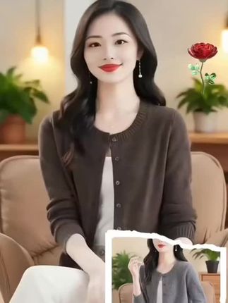 #圆领开衫#羊毛衫#针织毛衣 #简约大气 #高级感穿搭 @抖加🔥上热门🔥dou+🔥热点宝