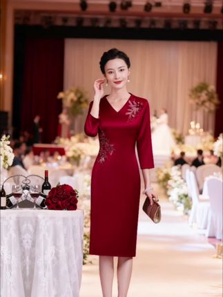#时尚 #显瘦穿搭 #小个子穿搭  #旗袍连衣裙 #喜婆婆喜妈妈