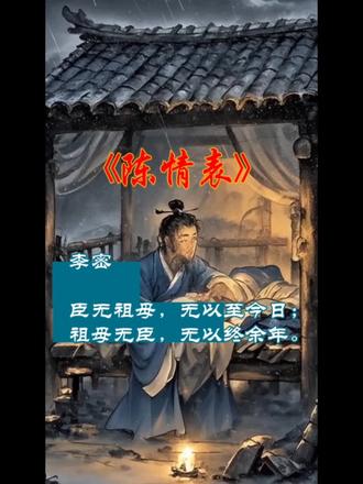 #陈情表#李密#中国智慧#中国传统文化#AI创作@抖音创作小助手 @抖音传统文化 #中国智慧