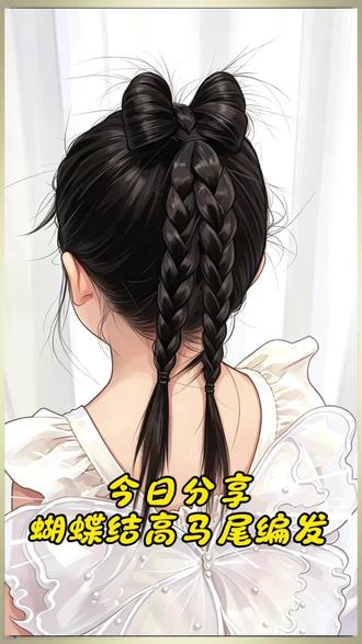 #热门 #女童发型教程 #高马尾教程 #编发教程 #辫发教程 蝴蝶结高马尾编发来啦,宝子们抓紧学起来给乖宝贝们扎起来吧~@DOU+上热门 @DOU+小助手 @抖音 @抖音创作灵感 @抖音作者助手