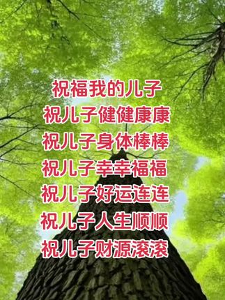祝福我的儿子平安健康幸福快乐每一天