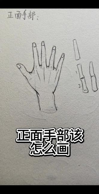 正面手部画法#手的画法 #画画#手绘 #绘画教程 #手