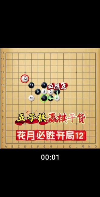 有棋友问花月黑5这个必胜定式:白12选择上挡防守后黑必胜走法 有棋友问五子棋花月黑5这个必胜定式:白12选择上挡防守后,黑棋还能稳拿必胜吗?直接说结论:依旧黑必胜,下面拆解完整变化。#五子棋 #五子棋最强阵法 #五子棋必胜阵法 #益智游戏