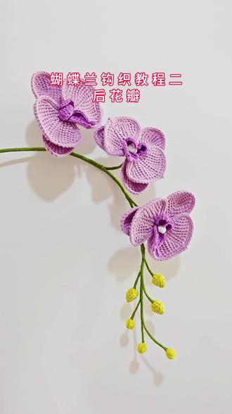 蝴蝶兰钩织教程二:后花瓣 #钩针教程 #手工编织教程 #钩织教程