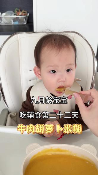 九月龄宝宝吃辅食第二十三天,7个月的宝宝要尽快吃肉,牛肉像我这样做营养细腻好吸收#宝宝辅食#辅食分享 #辅甫食教程