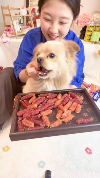 太香了,狗子天生喜欢吃肉,不管吃多贵的粮,营养单一,所以家里常备这种肉肠,磨牙又健康#嗨赞#狗狗零食#狗狗零食推荐 #狗肠 #狗狗的心思都写在脸上了