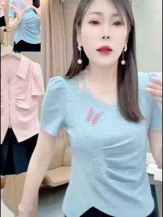 短袖#时尚休闲 #百搭上衣 #谁穿谁好看