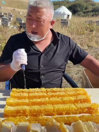 【蜂巢蜜】 可以嚼着吃的盒装蜂巢蜜500克