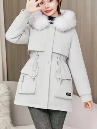 可拆卸派克棉服女中长款2024年新款爆款韩版宽松棉衣冬季外套 #女装 #派克服 #保暖又好看 #洋气减龄 #美出高级感