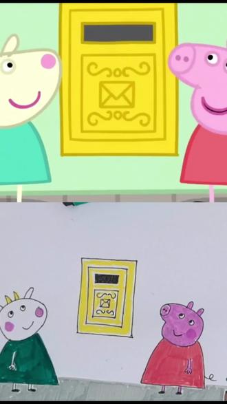 佩奇在给金鱼做明信片咯!#佩琦一家 #小猪佩奇简笔画 #小猪佩奇动画片 #看动画学画画 #简笔画