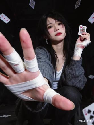 豆包,你真的很懂我。到底还有多少惊喜是我不知道的。扑克牌背景写真指令教程来啦!#豆包ai #豆包P图已经nextlevel了 #扑克牌背景 #豆包ai指令 #我要验牌 扑克牌背景写真 豆包ai指令 扑克牌背景指令 压迫感写真 扑克牌背景ai指令