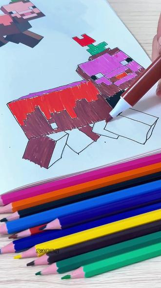 我的世界主题涂色描摹本,精选游戏经典人物图案,集涂色、描线两大核心玩法于一体。#我的世界 #我的世界描摹本 #描画本 #描摹本 #儿童手工画