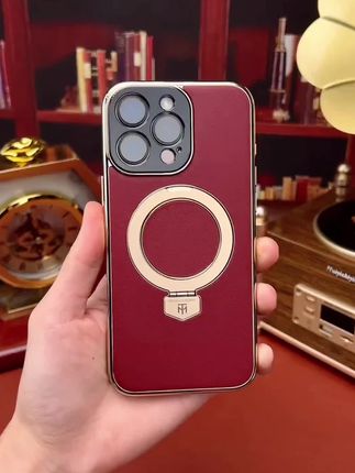 #iPhone16 高端商务人士就该用这款 细腻皮革手机壳 自带手机支架 支持磁吸充电功能#苹果手机壳 #3c数码好物#磁吸手机壳 #高级感