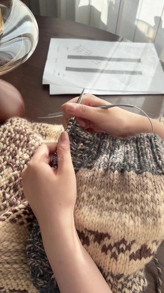 费尔岛毛衣新手教程第6️⃣期#费尔岛毛衣 #棒针编织 #编织教程 #爱生活爱编织 #织女