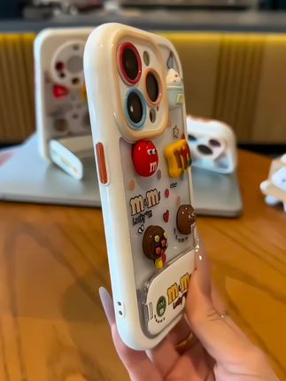 好可爱的m豆手机壳,还带小镜子和支架#每日分享 #爱了爱了 #强烈推荐 #创意手机壳 #手机数码