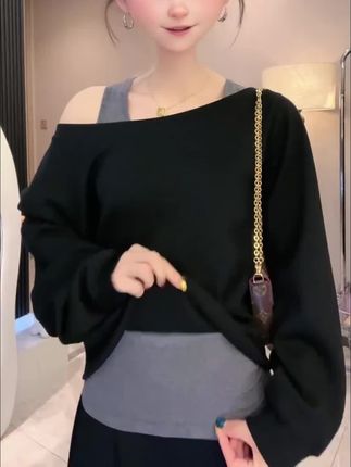 #女装穿搭 #穿搭分享 #每日分享 #减龄气质 #温柔穿搭 假两件披肩卫衣套装女