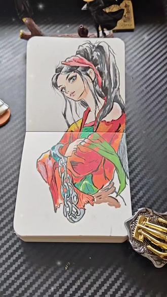 燕子娘的教程来啦#镖人 #一学就会系列 #马克笔绘画过程#抖音小助手dou上热门