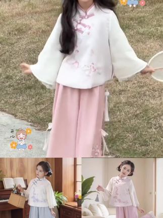 女宝套装 #高品质童装 #生女儿就要这样穿 #女童汉服 #女宝套装 #生女儿就是用来打扮的