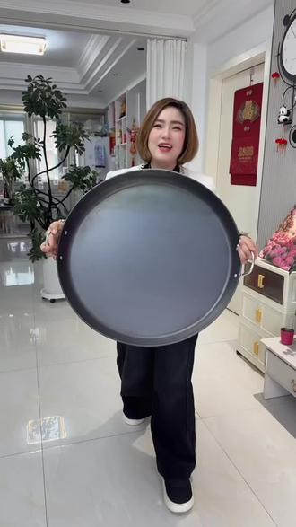 双耳烧烤烙饼平底锅,家用开店用摆摊用都合适#平底锅#烙饼锅#铁锅#大锅#锅