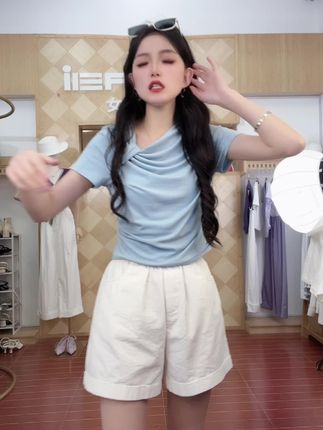 IEF/爱依服2025夏季新款简约纯色通勤百搭显腿长短裤#夏季穿搭 #夏天该有的样子 #新品穿搭 #夏季新款女装 #夏季搭配