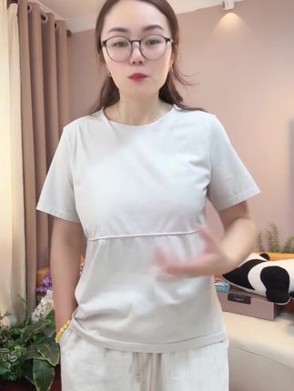 自带胸垫的短袖!纯棉薄款 简约大方#女夏季短袖 #中年妈妈短袖 #夏季穿搭