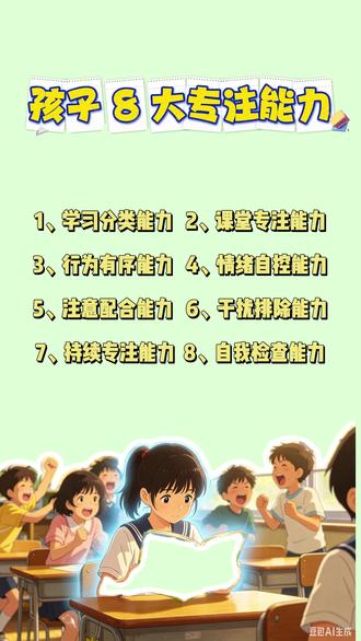 8大专注能力是学习和自控力的核心……#长沙小米熊 #培养注意力 #专注力提升 #育儿 #自控力训练