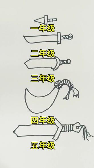 不同年级画宝剑,你喜欢几年级画的?#广安 #广安区绿麦芽书画手作社 #广安实验学校 #创意美术 #简笔画