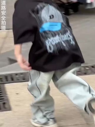 中班仔童装男童夏季T恤时尚印花短袖2025新款休闲凉感上衣*43521