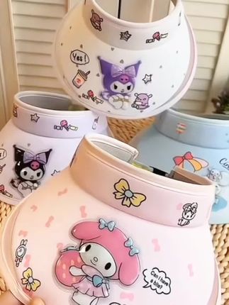 【防紫外线】三丽鸥儿童帽子库洛米遮阳帽卡通夏季防晒紫外线女童#儿童帽子 #宝宝帽子 #空顶帽 #防晒帽 #遮阳帽