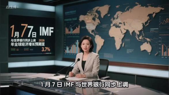 1 月 7 日 IMF 与世界银行同步上调 2026 年全球经济增长预期至 3.7%,这一调整较此前 3.1%—3.3% 的共识预期显著提升,核心源于美国经济超预期韧性、AI 产业扩张、新兴市场内需回暖及全球通胀持续回落四大积极因素共振,亚太与新兴亚洲仍是增长主引擎,对全球贡献率约 60%。以下为核心数据与信息:
一、核心增长与通胀数据
2026 年全球 GDP 增速 3.7%,较 2025 年 3.2%—3.3% 的预估提升 0.4—0.5 个百分点,发达经济体增速由 1.5% 上调至 2.1%,新兴市场与发展中经济体由 4.0% 上调至 4.8%。通胀方面,2026 年全球平均通胀预计降至 3.2%,较 2025 年 4.2% 显著回落,其中发达经济体通胀回归 2% 目标区间,新兴经济体通胀降至 3.5%—4.0%,能源与粮食价格稳定、供应链修复是主要驱动。
二、主要经济体与区域表现
美国:2026 年增速由 1.7% 上调至 2.4%,AI 资本开支(全年预计超 4700 亿美元,拉动 GDP 约 1 个百分点)、减税法案滞后效应与美联储降息(预计累计降息 100—125 个基点)共同支撑增长,名义 GDP 有望突破 31 万亿美元。
欧元区:增速由 1.2% 上调至 1.8%,德国、法国、意大利等核心经济体复苏加快,能源价格回落与劳动力市场改善推动内需回暖。
日本:增速由 0.8% 上调至 1.2%,宽松货币政策与日元贬值支撑出口,但人口老龄化与内需疲软仍是长期制约。
亚太新兴市场:东盟、印度等经济体增速维持 5.0%—5.5%,数字贸易与绿色技术出口强劲,区域贸易便利化与 RCEP 红利持续释放。
三、增长驱动因素
AI 产业爆发:全球 AI 硬件投资同比增 40%—50%,美国五大科技巨头资本开支超 4700 亿美元,带动半导体、算力基建与软件服务需求,对全球 GDP 拉动约 0.5 个百分点。
美国经济韧性:消费与就业市场稳定,减税政策提升企业投资意愿,降息周期降低融资成本,推动制造业与房地产回暖。
新兴市场内需扩张:亚洲、拉美等经济体中产阶级壮大,消费升级与基础设施投资加速,抵消发达经济体外需波动影响。
通胀回落与政策宽松:全球央行逐步降息,财政政策适度扩张,降低企业经营成本与居民生活压力,提振消费与投资信心。
四、潜在风险与挑战
政策不确定性:贸易