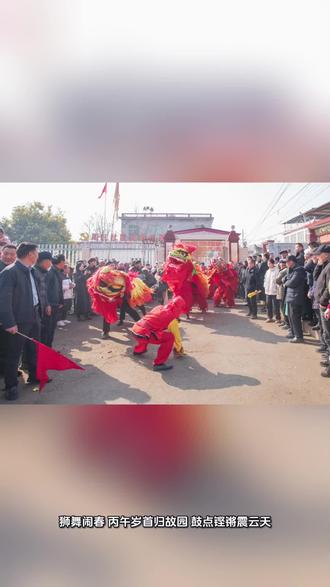 马年大年初一,照例回家耍社火#非物质文化 #民俗文化 #民间艺术表演 周庄“狮子爬天桥”。