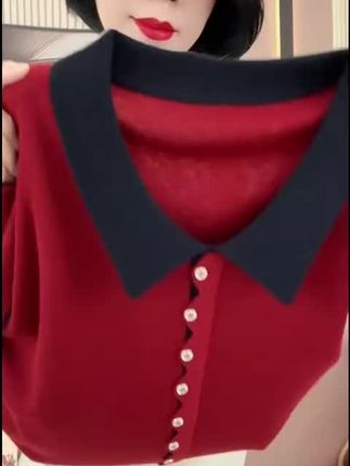 妈妈秋冬新款洋气纯羊毛衫套头毛衣打底衫 #女装穿搭 #妈妈装 #妈妈羊毛衫 #中老年女装 #针织衫