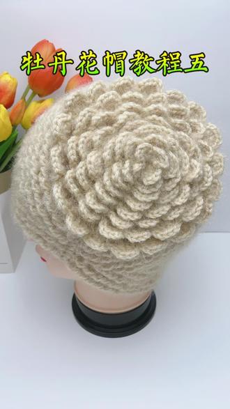 牡丹花帽教程五 #创作灵感来源 #钩针帽子 @#帽子编织 #帽子教程 #手工