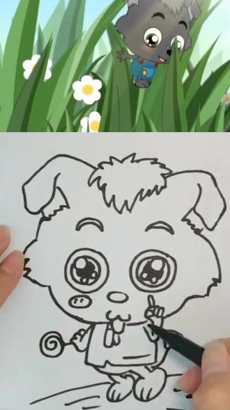 跟着步骤画小灰灰,简单几笔,萌翻全场,小朋友都爱看🖍️#简笔画 #简笔画教程 #创意简笔画 #小灰灰 #喜羊羊与灰太狼