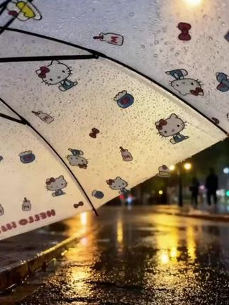 你能体谅我的雨天… 幸福是有一把Kitty雨伞#下雨天 #hellokitty
